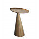 Brass Cone Base Offset Oval Top Accent Side Table